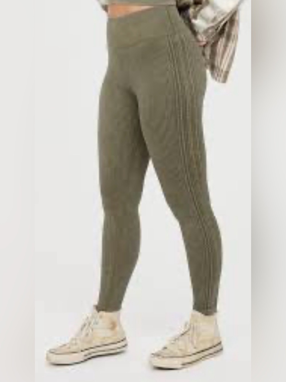 NWT OFFLINE By AERIE High Rise Seamless CABLE 7/8 leggings size women’s large